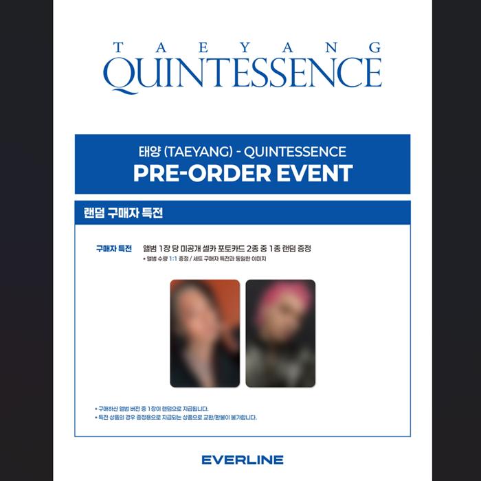 [Pre-order] TAEYANG - QUINTESSENCE (Online Benefit)