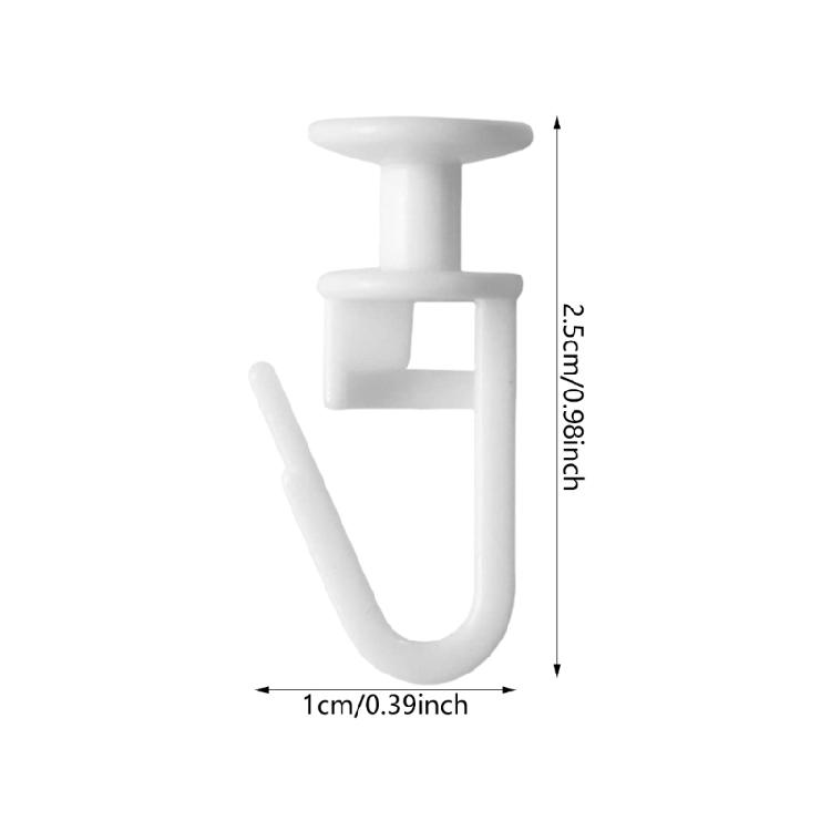 50Pcs Curtain Slide Hooks Drapery Gliders Lockable For Enhancing Functionality for Living Room Bedroom Or Office