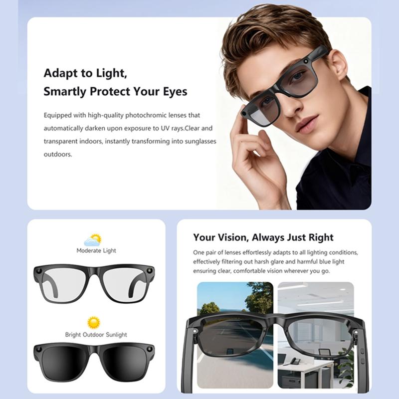 Intelligente 8K KI-Brille mit 100W Kamera Chat Gpt Touch Outdoor Sport Sonnenbrille Bluetooth Anrufe Musikplayer Bildstabilisierung für Männer Frauen Geschenk