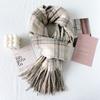 Women Vintage Plaid Thick Warm Long Winter Imitated Cashmere Neck Scarf