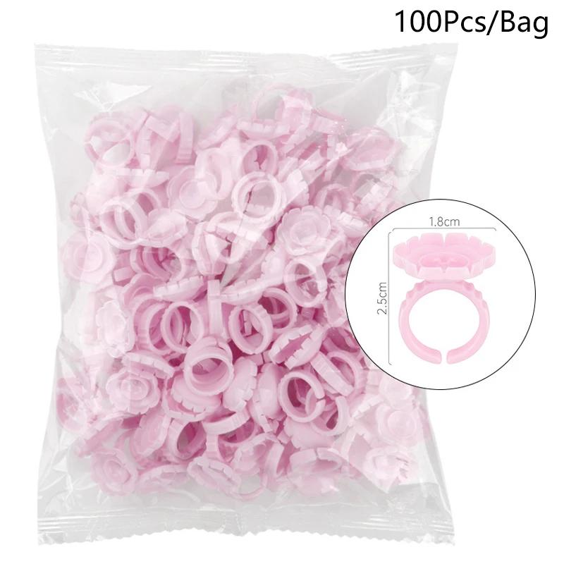 100Pcs Grafted Eyelash Glue Ring Cup Planting Grafting Sun Flower Glue Cup Fan Extension Makeup Tool Eyelash Extension Glue Cup