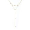 gold heart crystal layered y drop necklace for women