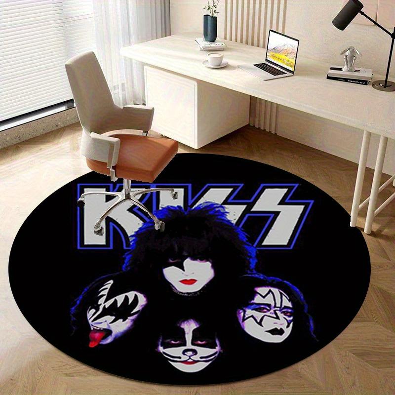 1pc Kiss Band Logo Home Office Outdoor Round Carpet Gift Decorative Rug MatRC2711