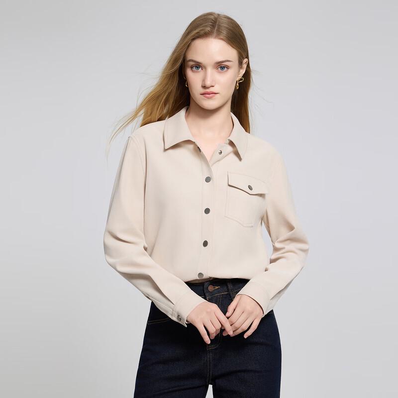 Women's Polo Collar Long Sleeve Corduroy Shirt