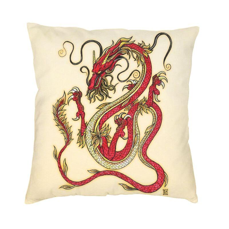 Asian Tradition Dragon Totem Pillow Cover Home Decorative Chinese Mythology Cushions Throw Pillow for Living Room Printing