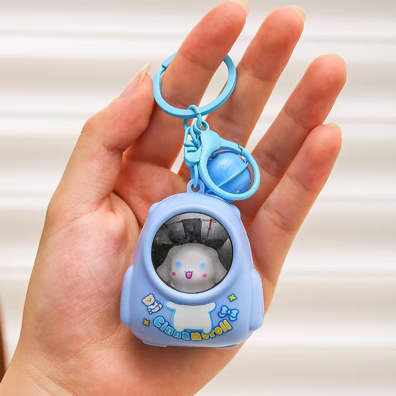 Cute Bear Backpack Keychain with Luminous Night Light Pendant