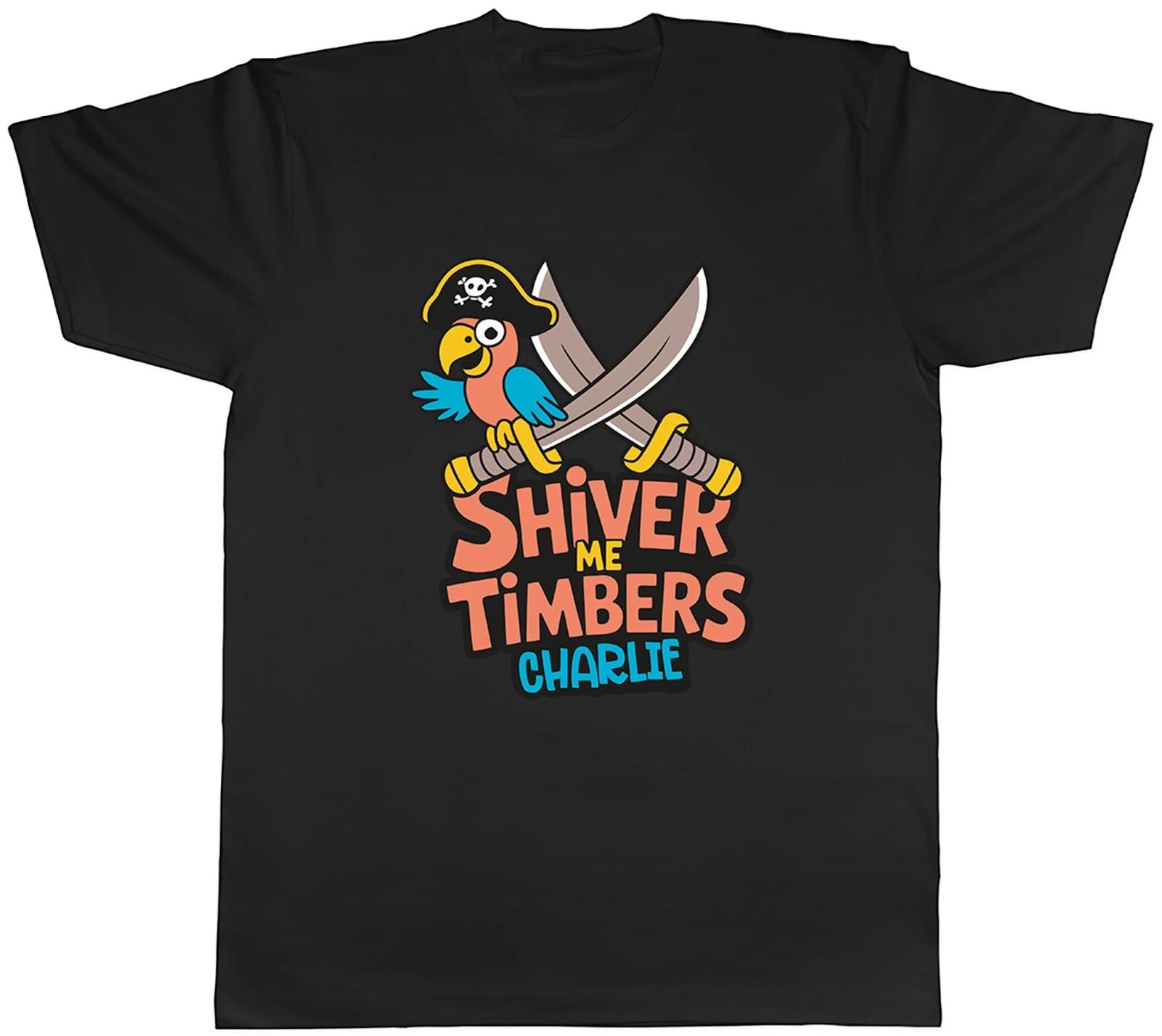 Personalised Shiver me Timbers Pirate Parot Mens T-Shirt Tee Gift Top XXXL