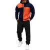 Men's Color Block Hooded Sweatshirt and Sweatpants Set Casual Athletic Track Suit