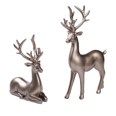 White Deer Elk Stand Statue Figurine Home Garden Tabletop Desktop Collection