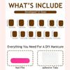 Nude French Manicure Square False Nails - 24 Wearable Nail Tips