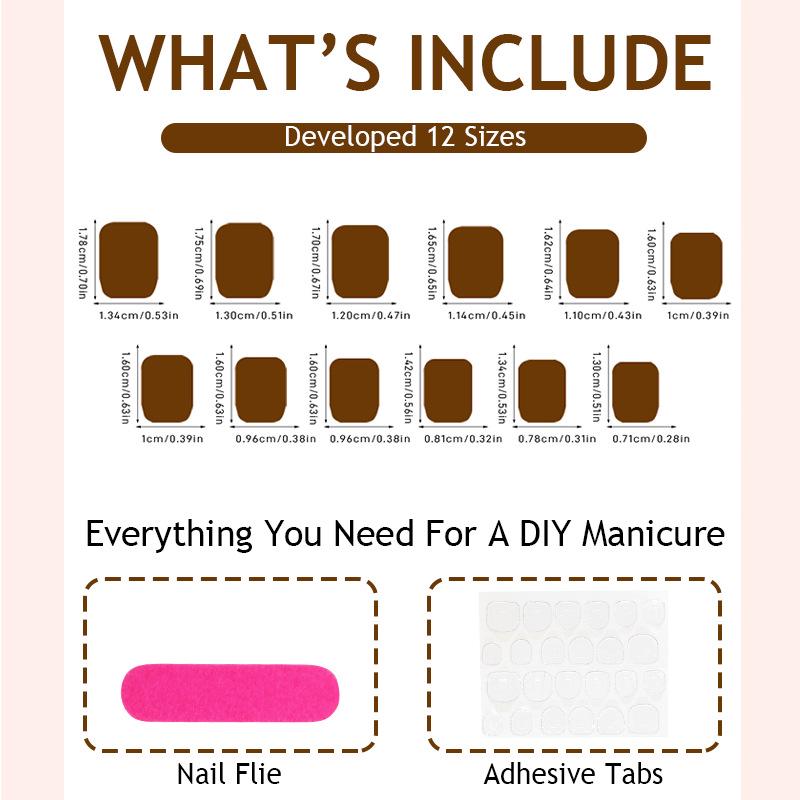 Nude French Manicure Square False Nails - 24 Wearable Nail Tips