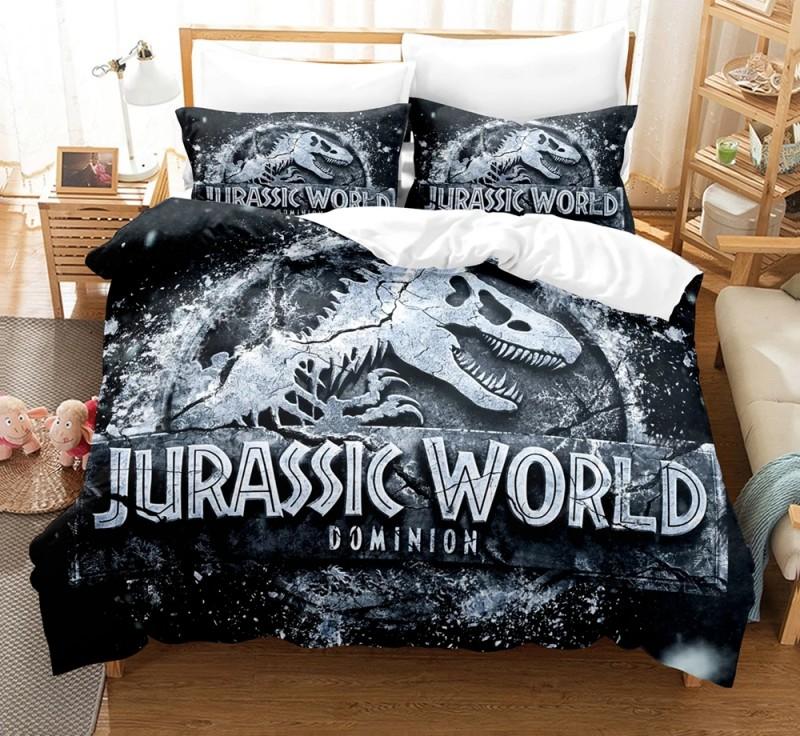 3D Jurassic Park Bedding Set Kids Boy Home Textile Decor Bed Sets Queen Size Comforters Quilt Bedroom Queen Dinosaur Duvet Cover