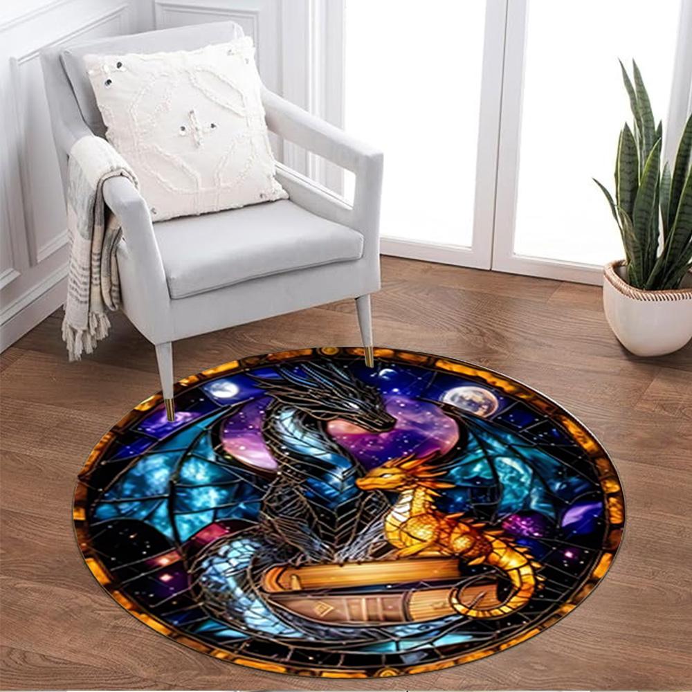 1pc fantasy dragon design rug home carpet non slip office decor gift living room bedroom