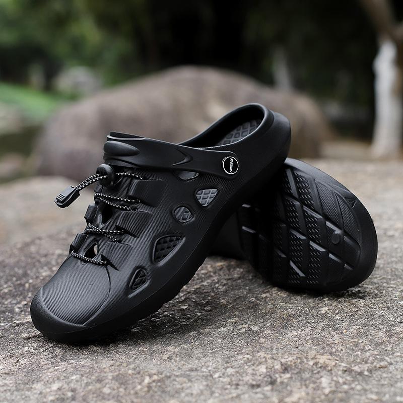 Men's Cave Shoes Casual Outdoor Baotou Sandals Two Wear Breathable Beach Sandals