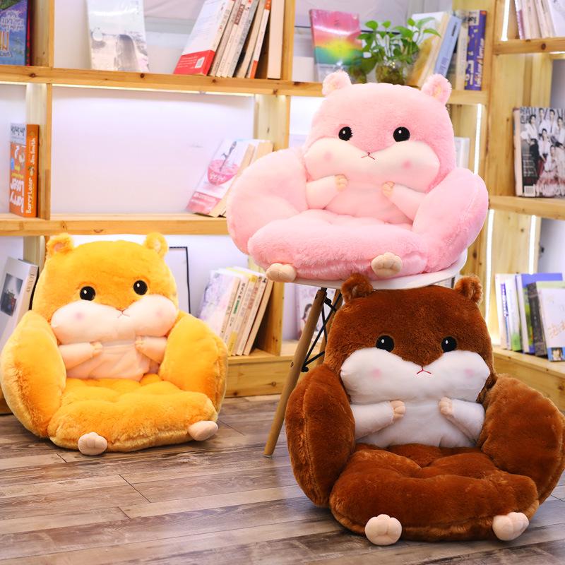 Breathable Cartoon Student Chair Cushion with Integrated Backrest