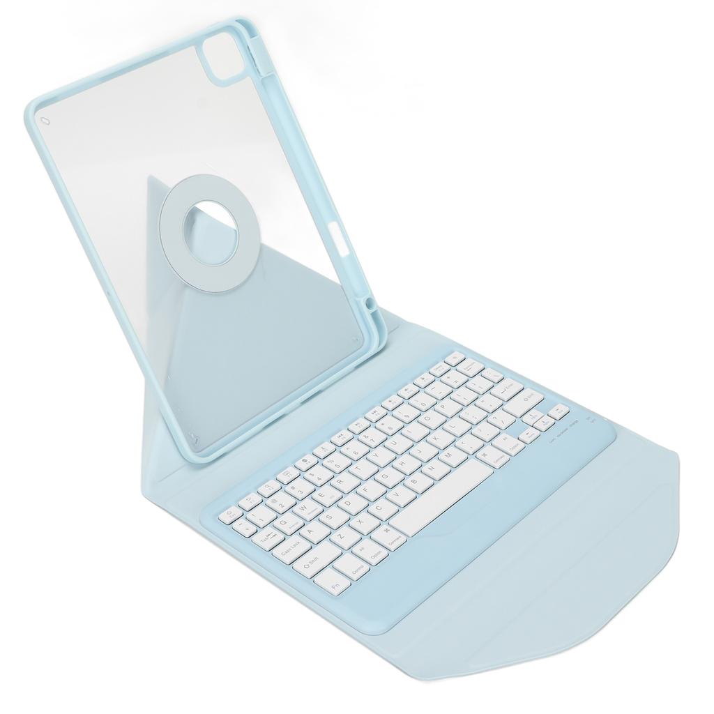 For IOS Tablet Vertical Keyboard Case Blue Magnetic Transparent Back Wireless Keyboard for IOS
