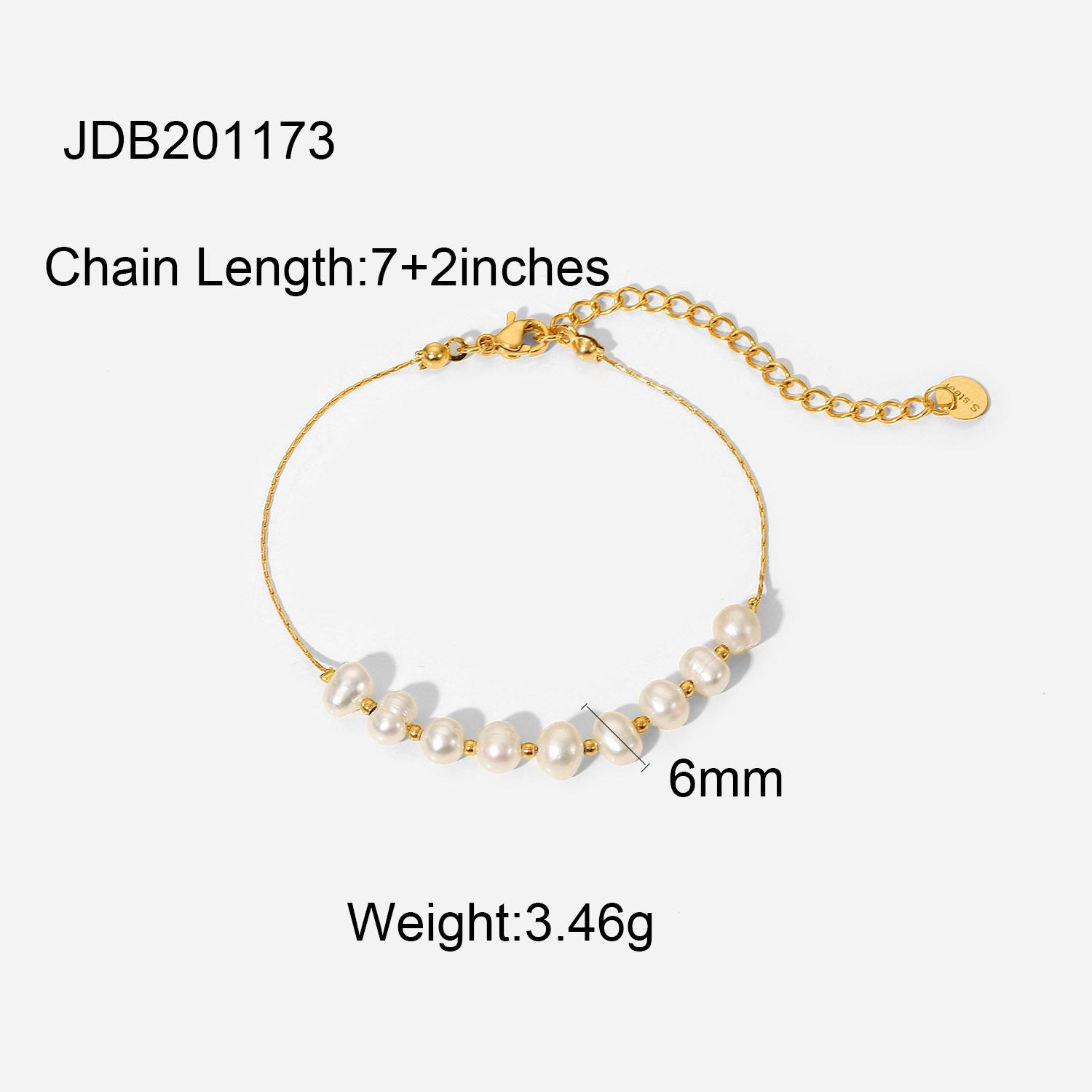Freshwater Pearl Stainless Steel Bracelet Women Gift Dainty PVD 18k Gold Chain Bracelet