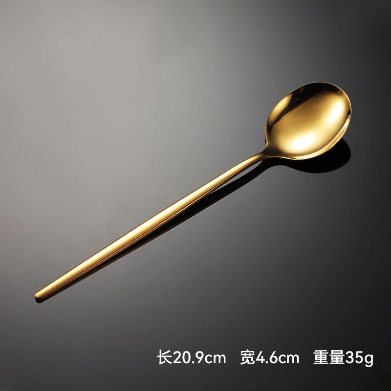 410 Stainless Steel Thin Portuguese Tableware Knives, Forks and Spoons Titanium-plated Paint Multi-specification Gifts