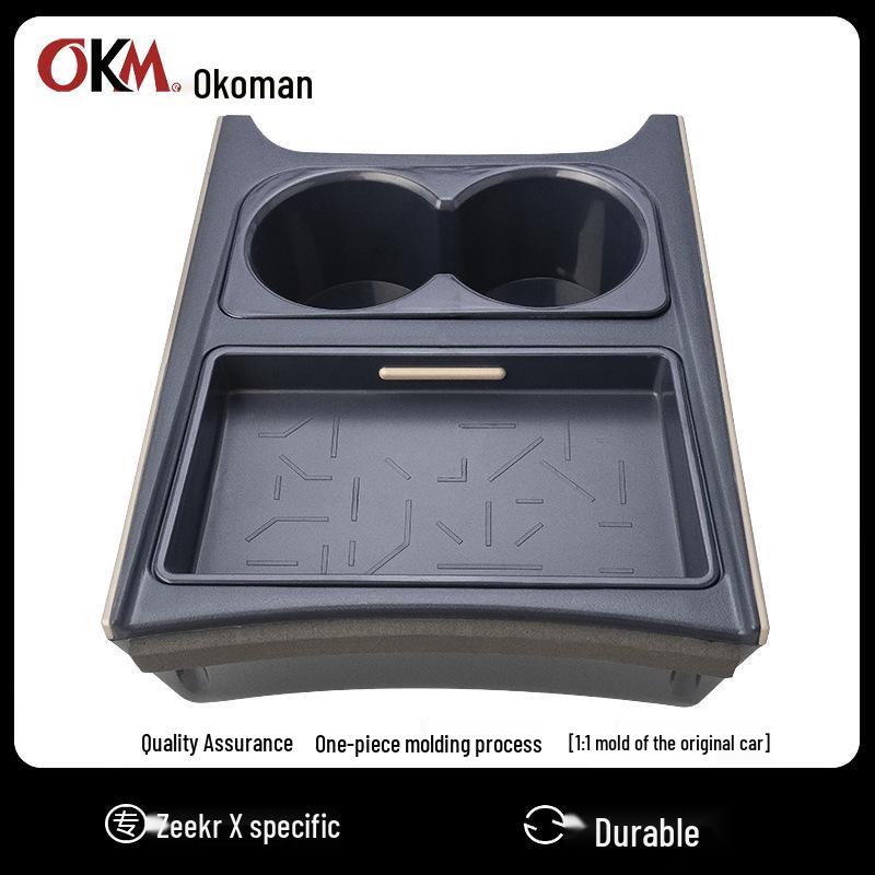 Zeekr X 23-24 Ящик для хранения в проходе сиденья - Цвет оригинального автомобиля, Многофункциональное хранилище в нижней центральной консоли. Deep Space Gray