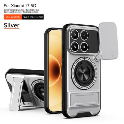 Para Xiaomi 17 Funda Xiaomi 17 Cubierta mI 17 Mi 17 Funda de Teléfono Magsafe Magnético Plegable Soporte Armadura Militar Cubierta de Protección de Cámara