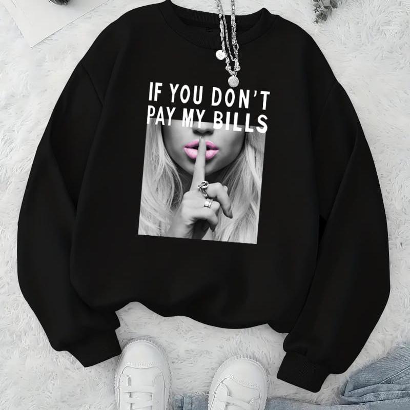 

Women s Fashion Printed Crew Neck Sweatshirt, Slim Fit & Anti-Wrinkle, Office Casual & Dates XXL чорний
