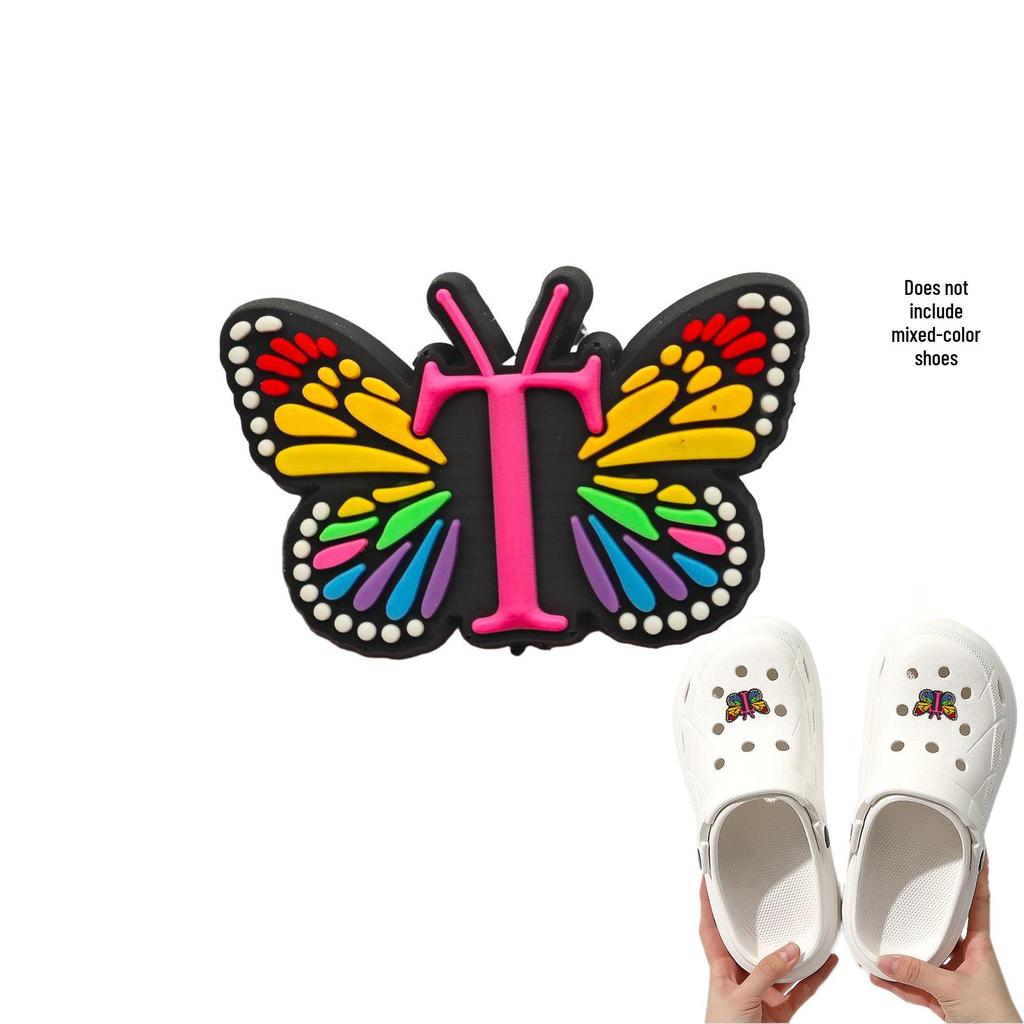 Cross-border Cute Detachable PVC Shoe Ornaments: Butterfly, Letter, Cartoon Designs for Festival and Party Shoes
