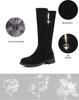 Matte Plush Mid-Calf Fleece-Lined Winter Fashion Long Boots