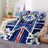 The Blues Logo Print FlAannel Blanket, High Quality Comfortable for All Seasons, Home Decor, Warmth and Comfort