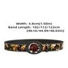 Border Bead Carved Metal Buckle Belt Bohemian Style Retro Rose Flower Belt  Women's Accessories