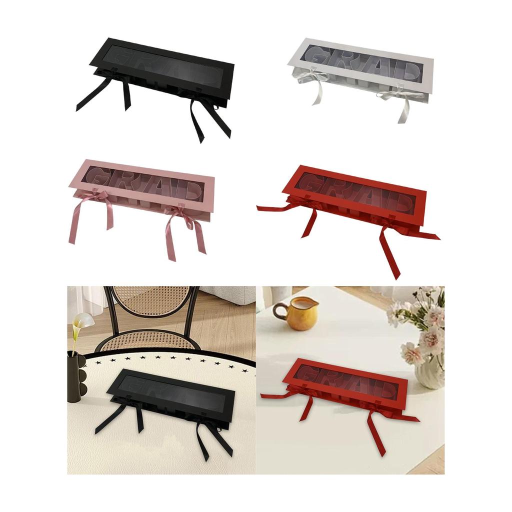 Grad Empty Flower Box Container Rectangular Versatile Fillable Letters for Anniversary Parties Birthday Wedding Chocolate