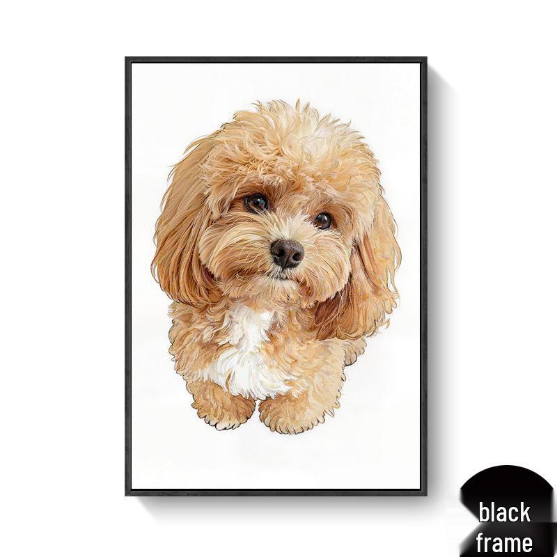 Custom Decorative Cute Dog Teddy Frameless Wall Painting for Living Room or Bedroom