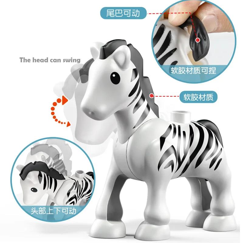 Mattoncini Grandi all'Ingrosso Fattoria Zoo Animali Parti da Assemblare Accessori Mattoni di Grandi Dimensioni Modello Giocattoli Educativi Per Bambini Bambino