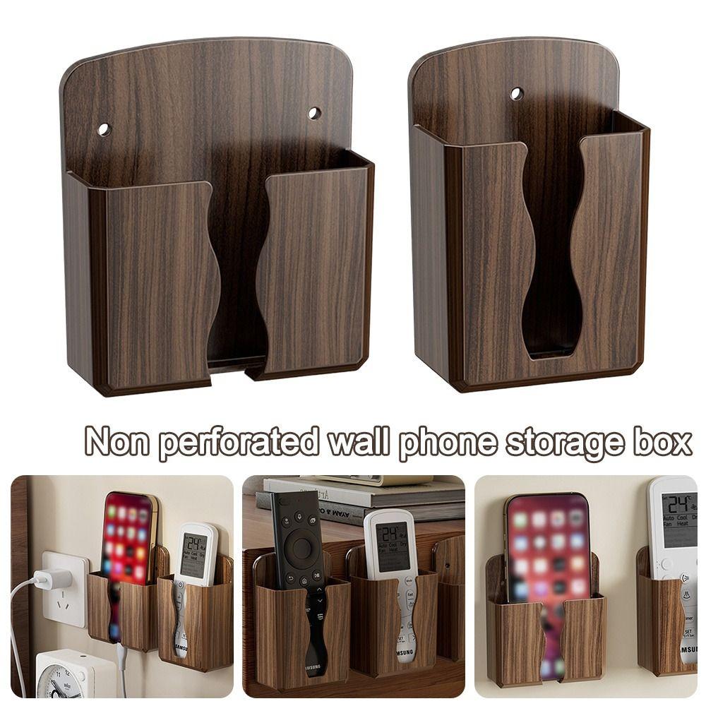 Durable Universal Remote Controller Holder Adhesive Wall Mounted Mobile Phone Charger Storage Rack TV Remote Control Storage Box