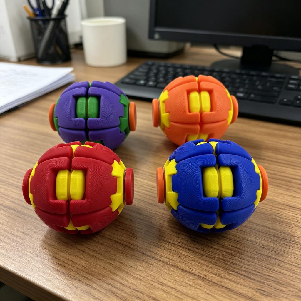 Hand Press Spin Ball Toy With 3d Printing Material For Stress Relief And Finger Training