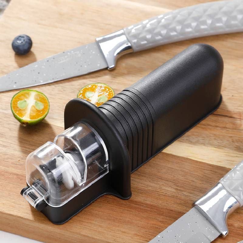 Kitchen Knife Sharpener With Dualsided Ceramic Stones For Home Use