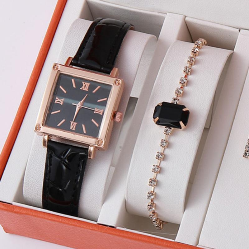 New Fashion Women'S Crocodile Belt Watch Square Roman Numerals Women'S Student Quartz Watch