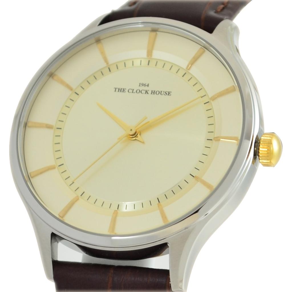 [The Clock House] Business Formal Analoge Wasserdichte Armbanduhr Modische Herrenuhr MBF5001-CH1B Gold
