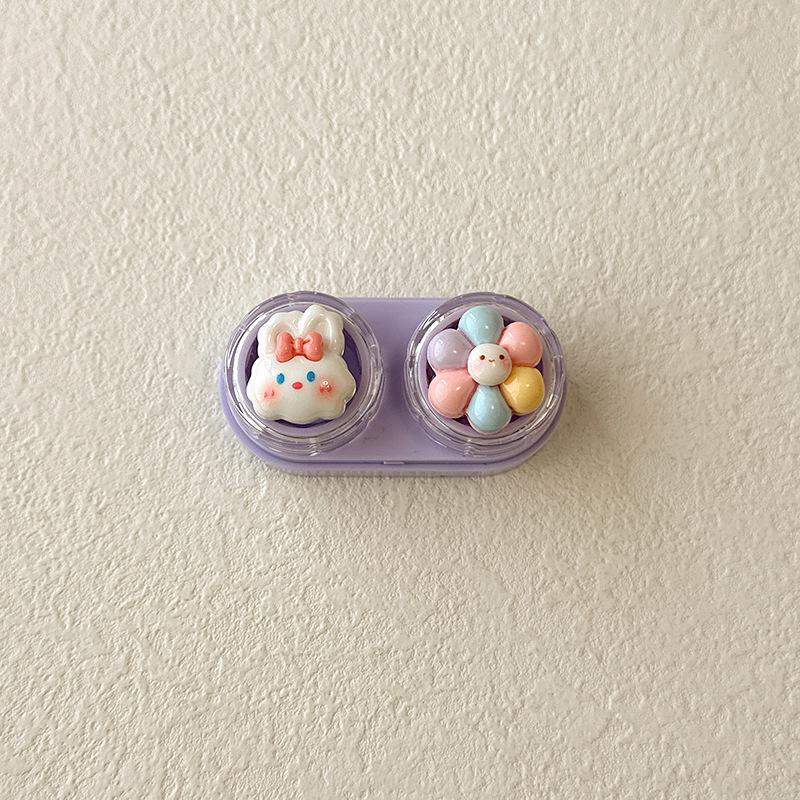 1pc Mini Contact Lens Case for Eyes Travel Kit Holder Cartoon Cute Cosmetic Contact Lenses Case Box Container Travel Accessaries