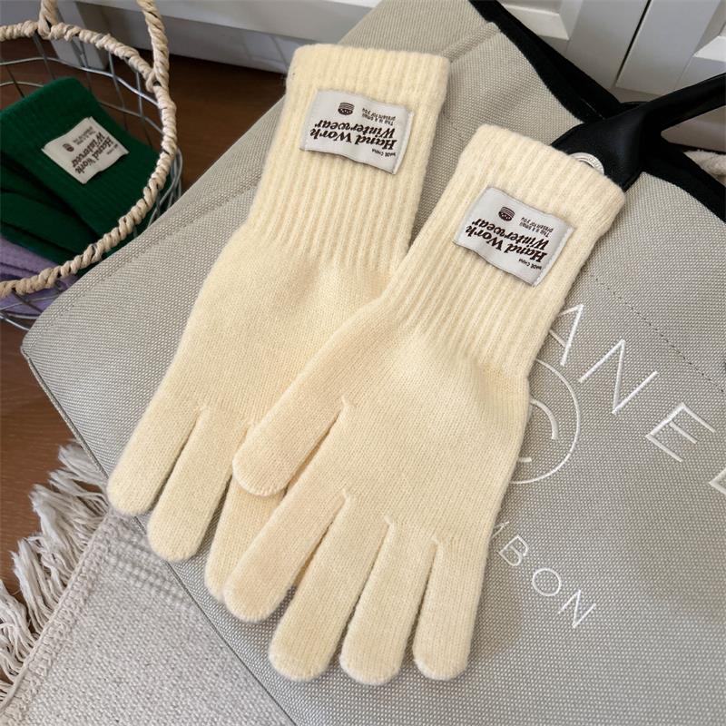 Womens Ladies Warm Winter Thick Thermal Woolen Knitted Touch Screen Gloves