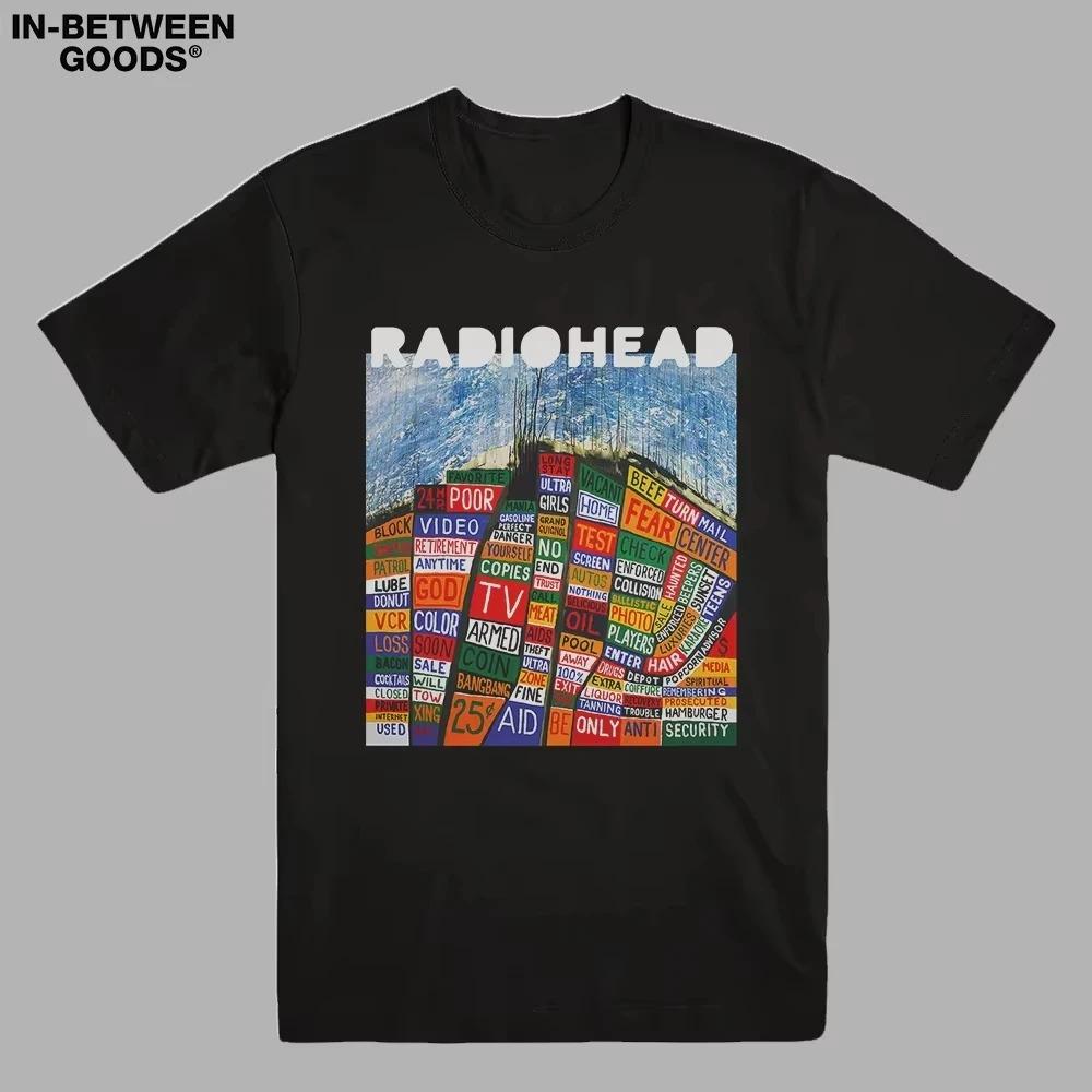 RADIOHEAD Printed TShirt Men Oversized Y2k Heavy Metal Band 2026 New Rock Punk American Casual Cotton Crew Neck Short Sleeve