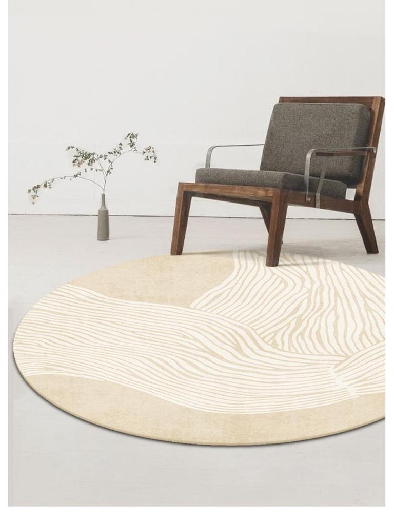 Wabi-Sabi Round Floor Mat Carpet for Living Room, Bedroom, Office, or Gaming Chair Cushion.