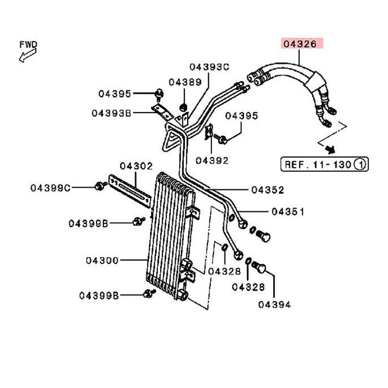 Tubo di alimentazione e ritorno raffreddatore olio motore per Mitsubishi PAJERO MONTERO SPORT 1996-2011 L200 1996-2007 MR127900 2500 DIESEL 4D56