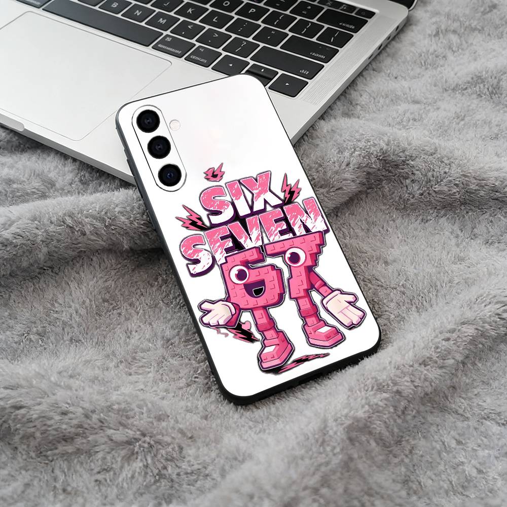 

6-7 -Six Seven Phone Case For Samsung Galaxy A73,A71 A72,A70,A53,A52,A51,Soft Silicone Black Cover Samsung a12