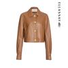 ELLASSAY Women's Retro Short Lapel Leather Jacket