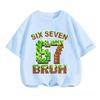 SIX SEVEN Kids Cotton TShirt Adult Boys Girls Family Matching Casual TeeRetro Pixel Cartoon Number Print Birthday Summer Tops