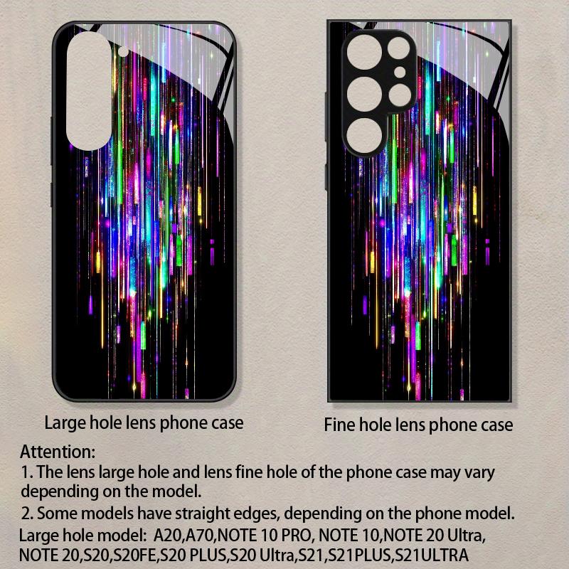 Colorful Light Pattern 2D Phone Case for Samsung S26 S25 S24 S23 S22 S21 S20 A56 A36 A16 - Glass Protective Cover
