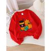 Girls' Long-Sleeve Round Neck Sweatshirt with Printed Design, Autumn Coffee Pumpkin Style Suitable for Spring And Fall, Fashionable And Casual