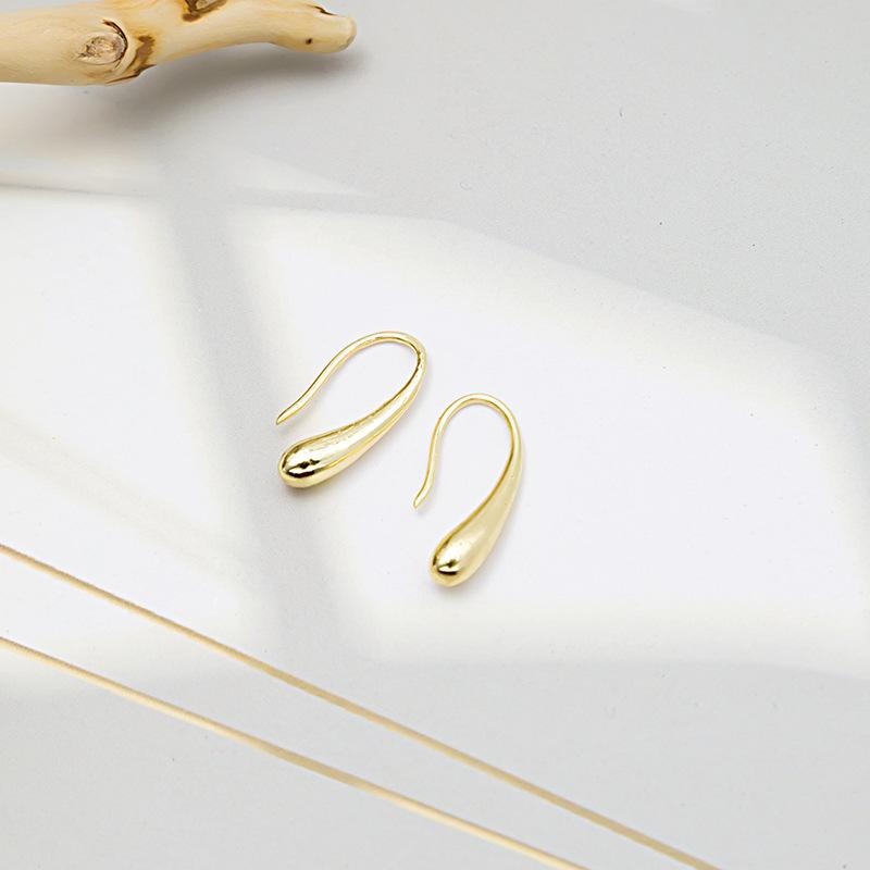 Cold Feng Shui Drop Gold Design Stud Earrings, Exquisite And Small Hong Kong Style Earrings