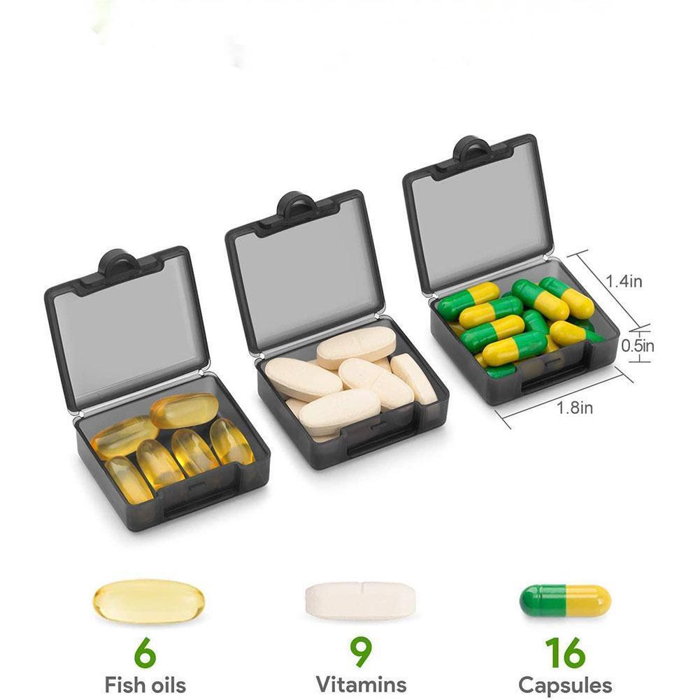 Small Pocket Pill Case 3 Pack Daily Single Pill Box Organizer Portable Container