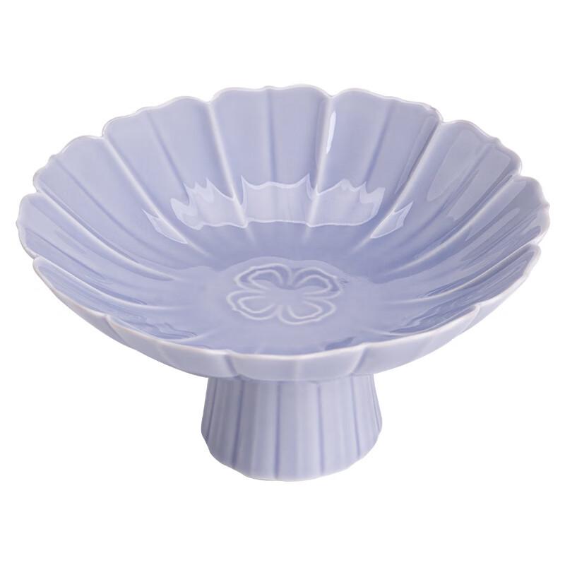 Shixun Lotus Petal High-Foot Ceramic Fruit Plate